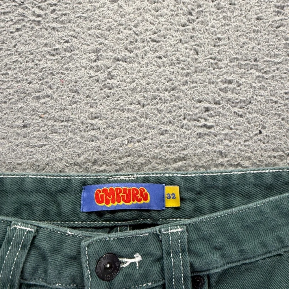 Empyre Pant Mens 32x29 Green Cotton Carpenter Straight Relaxed Workwear Utility